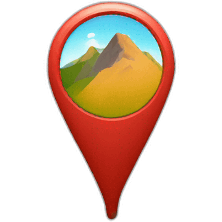 location pin with mountain inside emoji