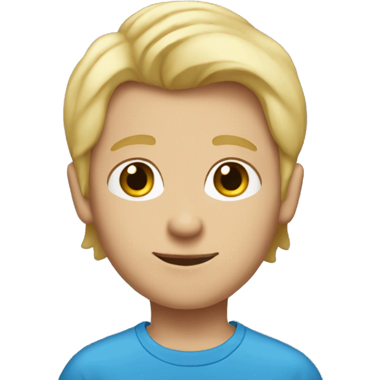 blonde boy in blue shirt emoji