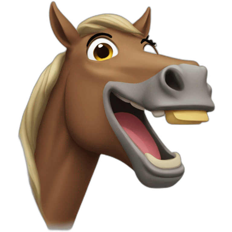 Horse laugh emoji