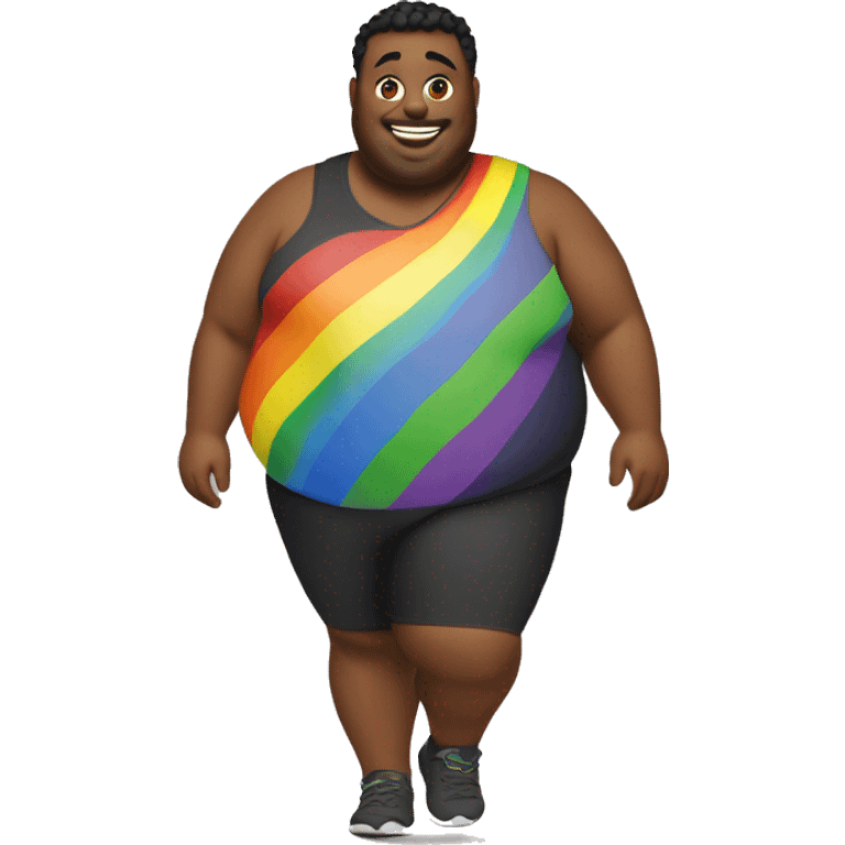 fat gay ladu with rainbow fit emoji