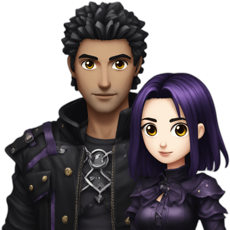 Jonathan joestar with goth girl emoji