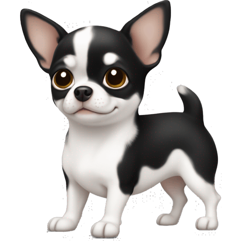 black and white dog chihuahua chubby  emoji