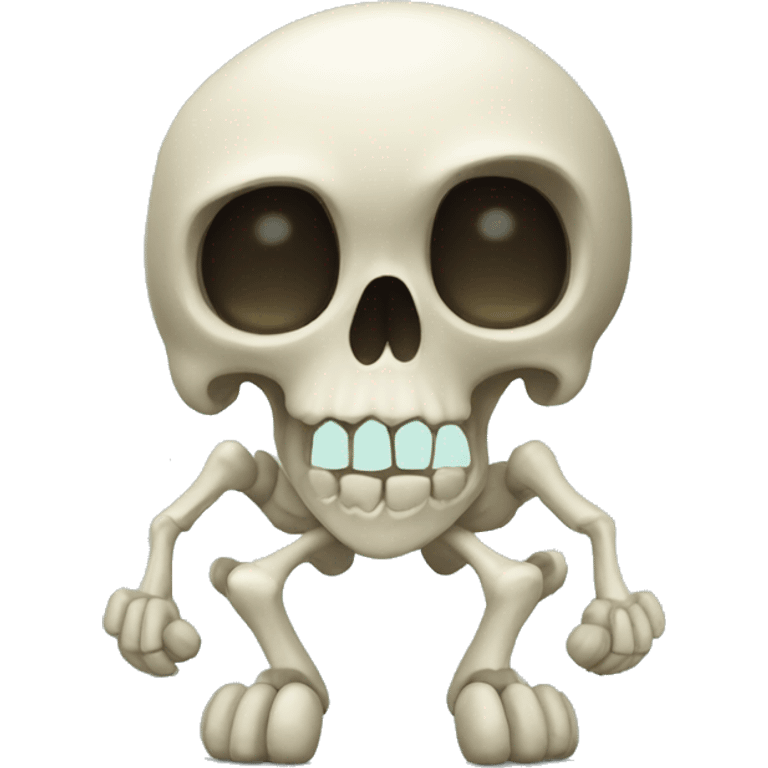 whatsapp skull with 2 Microsoft legs emoji