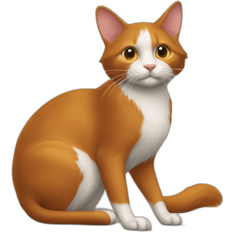 un chat roux chasse une souris emoji