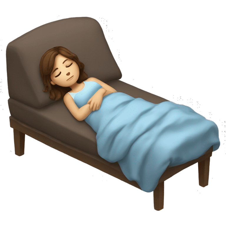 girl with brown hair sleeping cozy  emoji