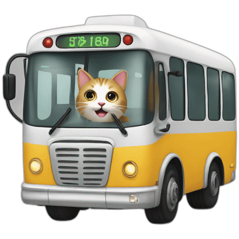 cat rauding a bus emoji