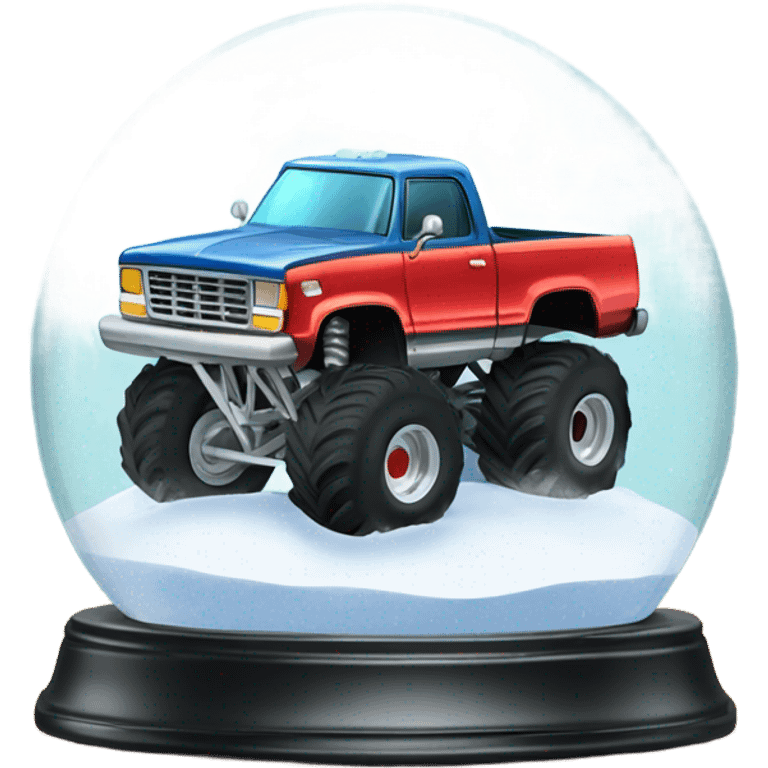 Monster truck in a snow globe  emoji