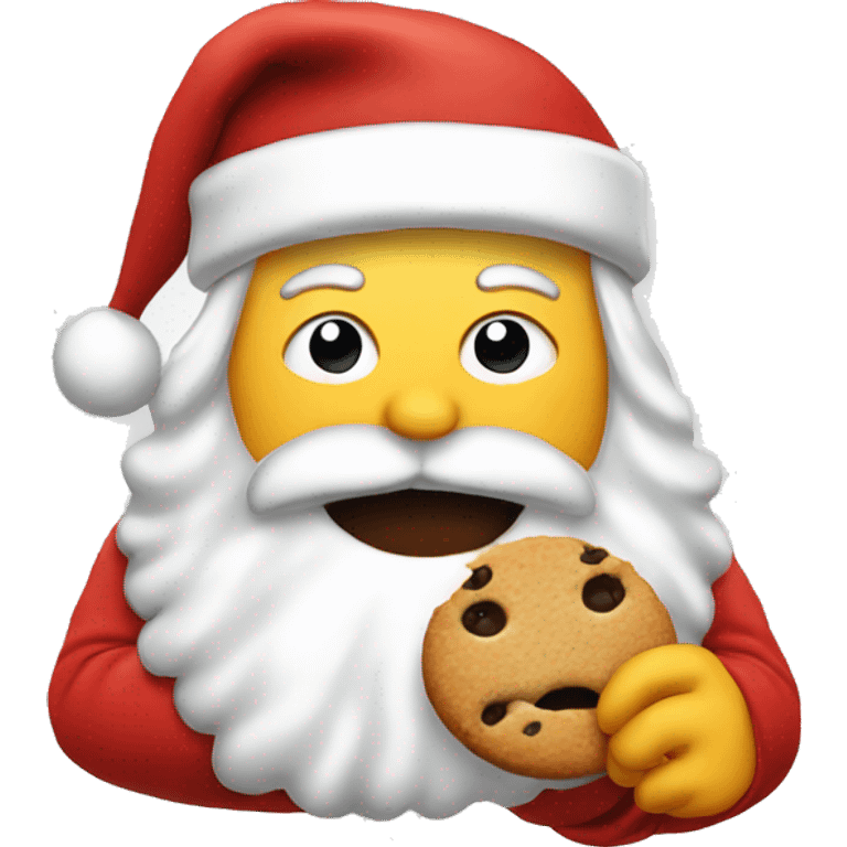 Santa eating a cookie  emoji