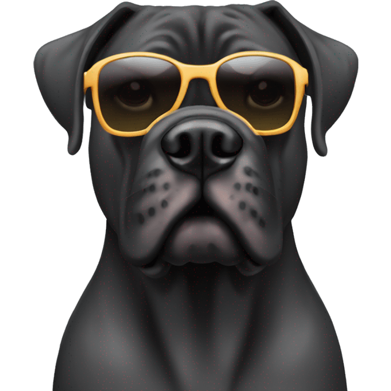 A cane corso with sunglasses  emoji