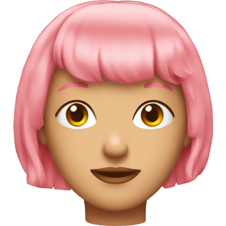 pink and gold long wig emoji