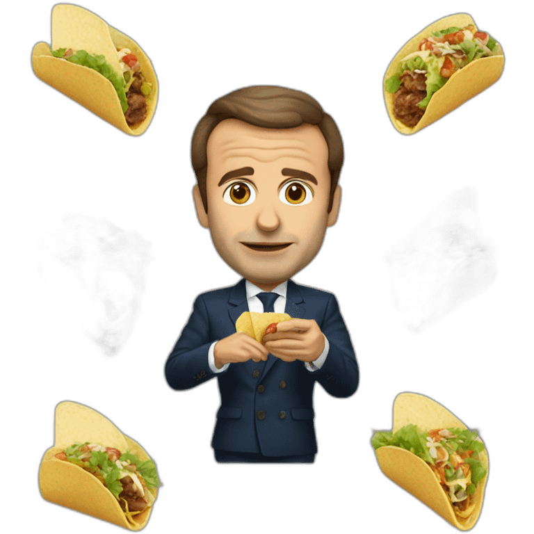 Emanuel Macron qui mange tacos  emoji