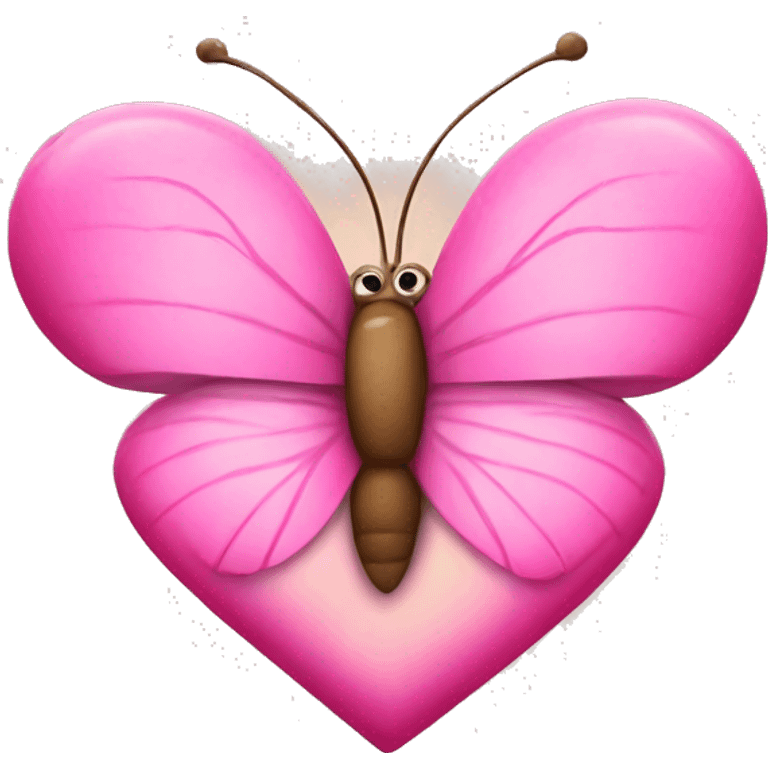 Pink Heart With a butterfly  emoji