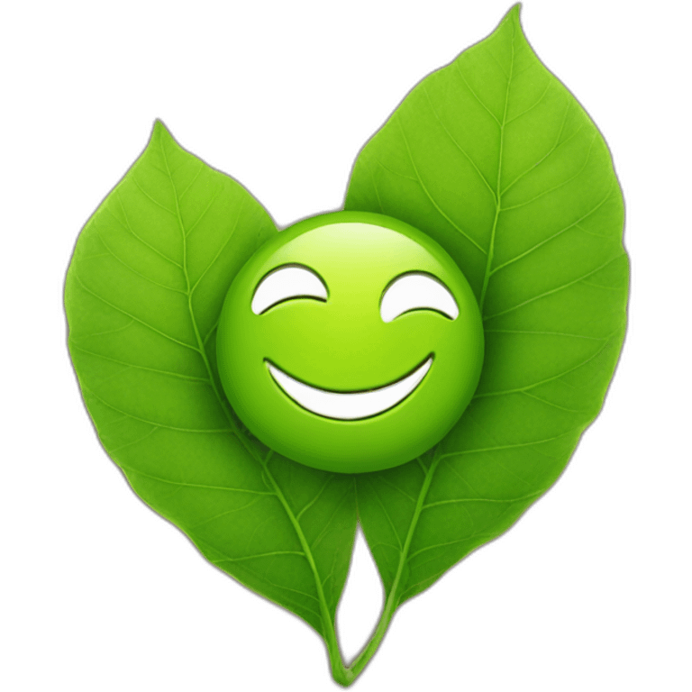 leaf with smiley face emoji