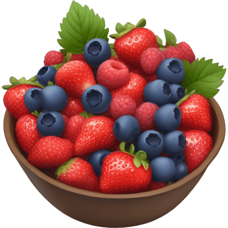 bowl of strawberries and blueberries and raspberries  emoji