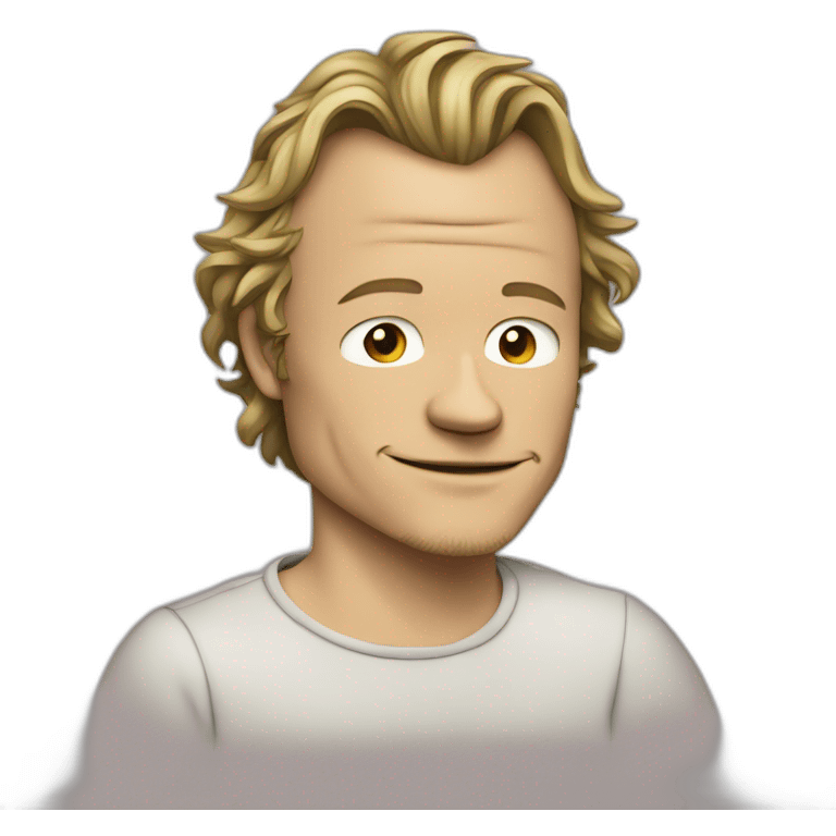 Heath Ledger cartoon wearing tee emoji