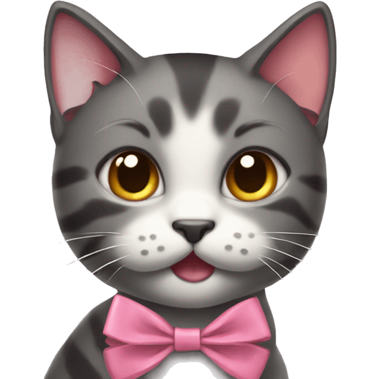 kitty with ribon emoji