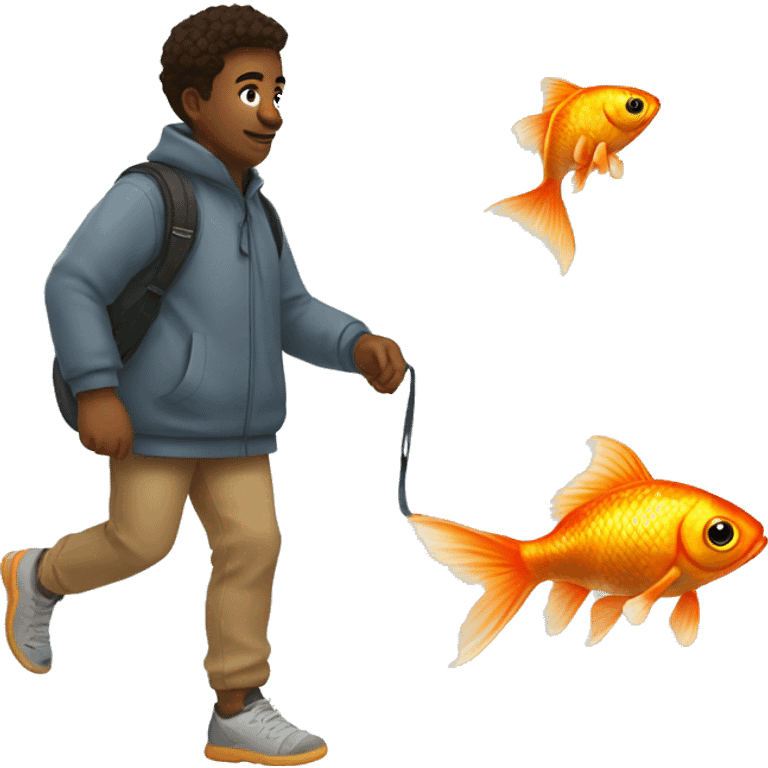 Taking my pet goldfish for a walk emoji