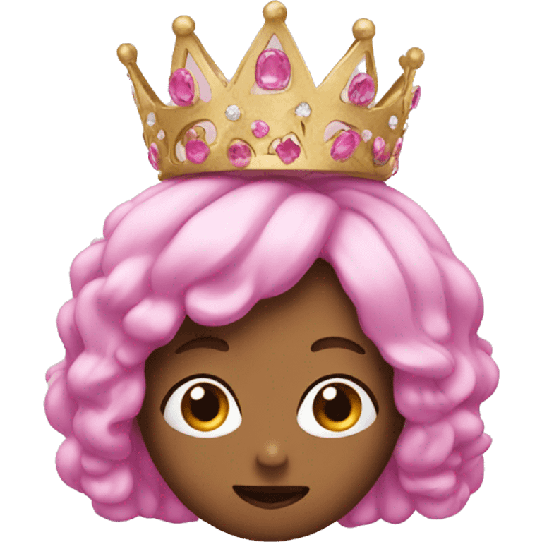 A pink bean wearing a tiara emoji