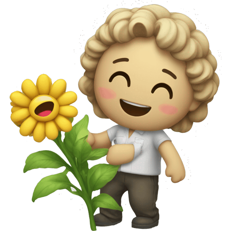 care and flower fell happy  emoji