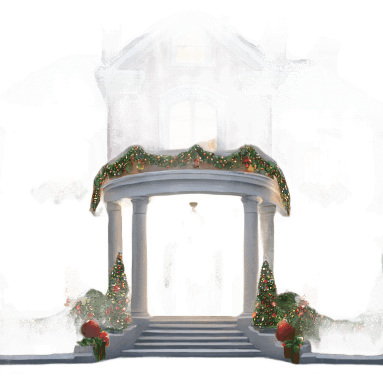 very large mansion decorated with fancy Christmas lights and lots of Fancy christmas decorations emoji