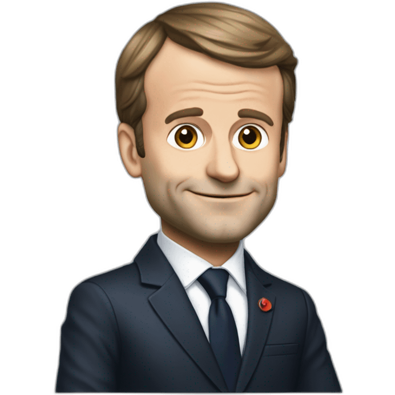 Emmanuel Macron qui joue à la console de jeu emoji