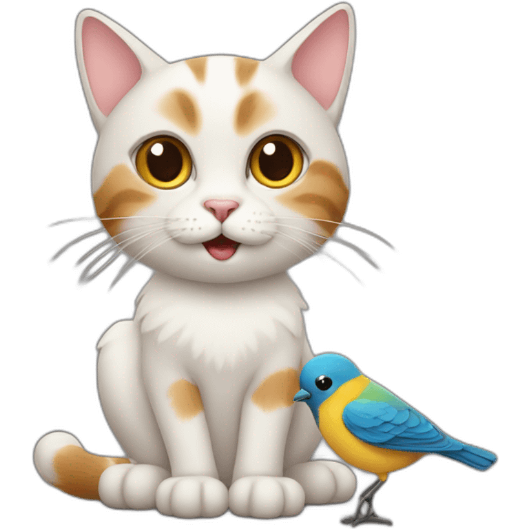 cat with bird emoji