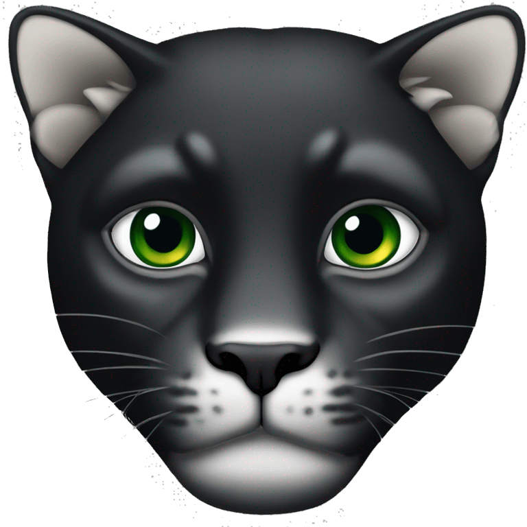 Animal pantera negra con ojos verdes enfadada emoji