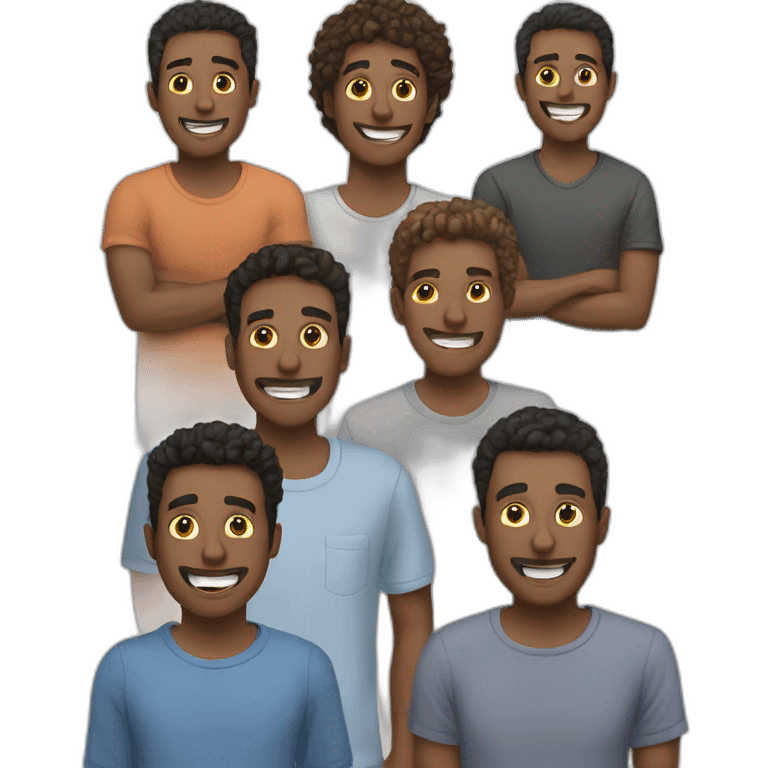 5 male friends emoji