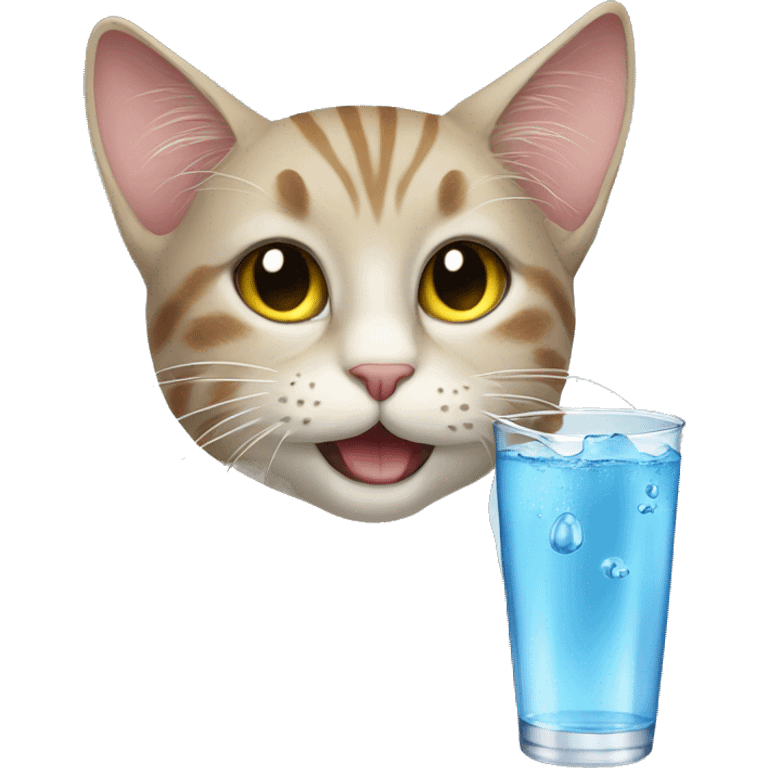 Cat drink water emoji