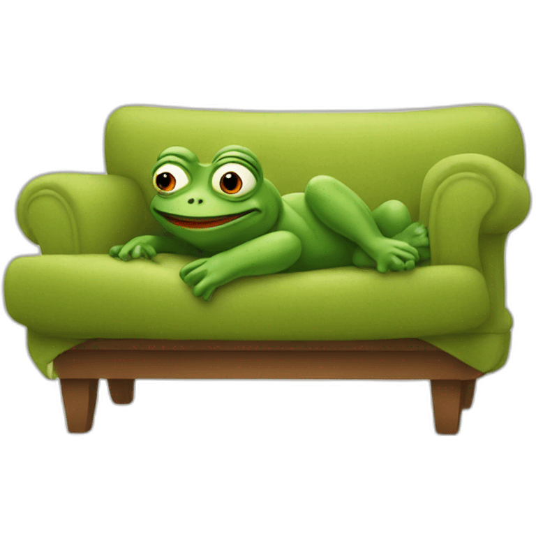 pepe lying in sofa emoji