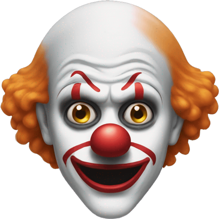 spooky clown with white eyes emoji