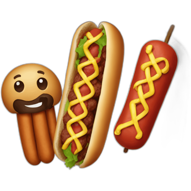 two meatballs and a hotdog emoji