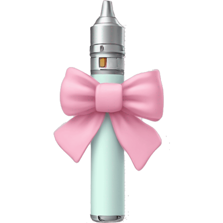 Pastel pink vape with pastel pink bow  emoji