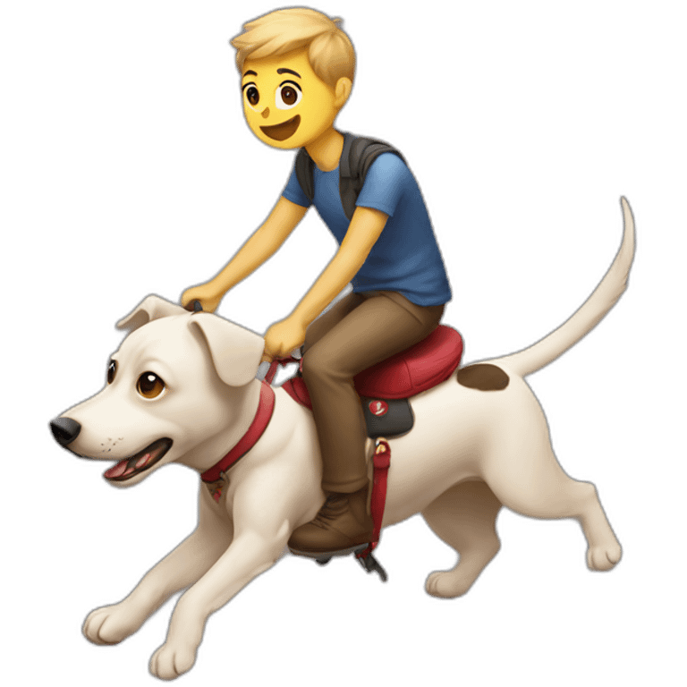 dog riding on a human emoji