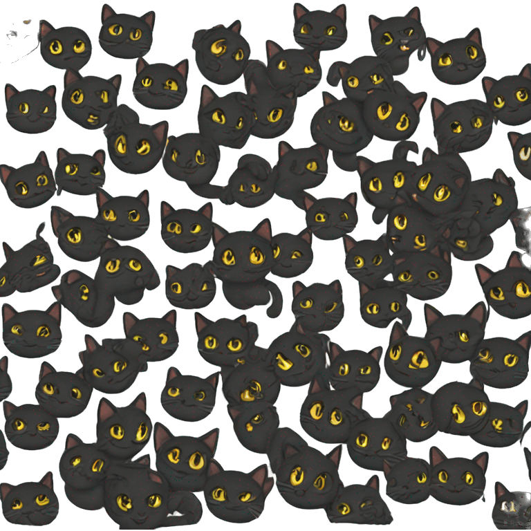 5 black cats  emoji