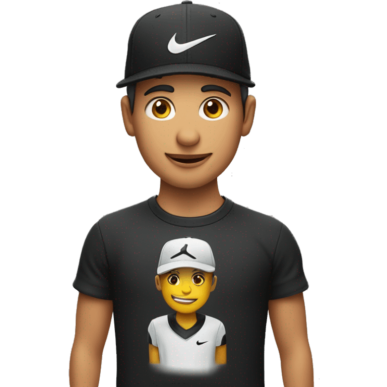 Una gorra nike en una persona con sueter negro emoji