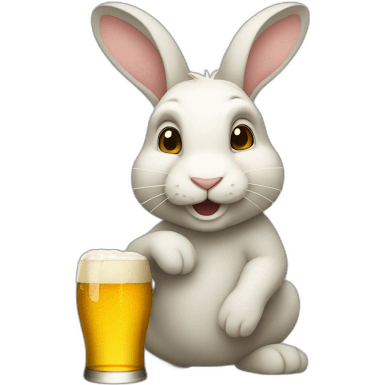 Lapin qui boit de la bière emoji