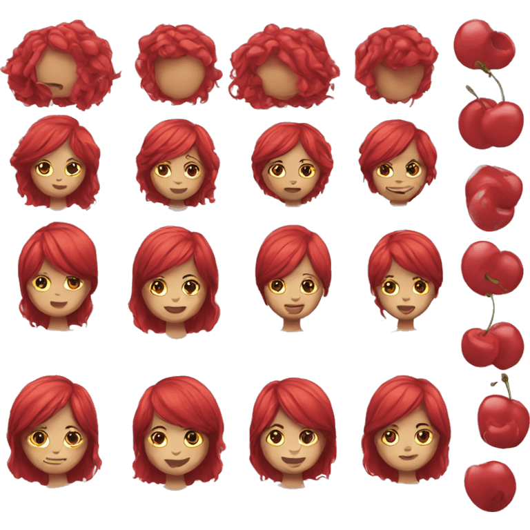 Cherry hair girl  emoji