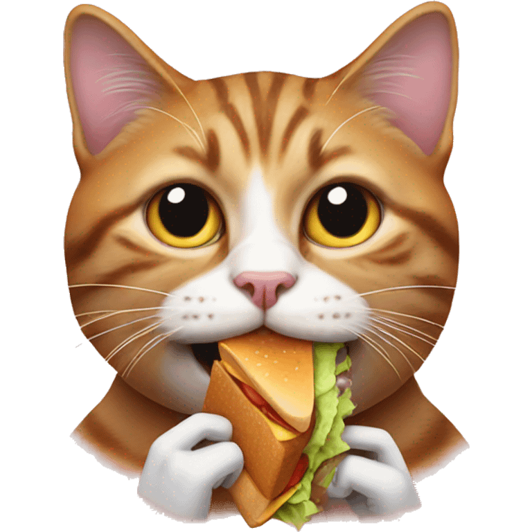 cat eating a burger emoji