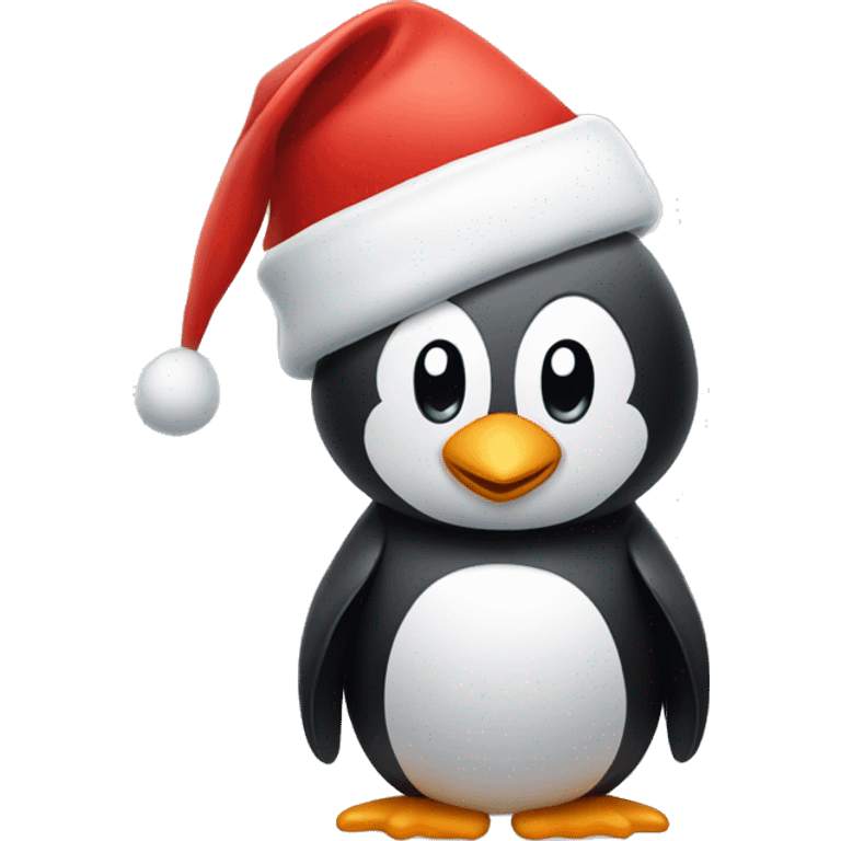 Pinguïn with christmas hat  emoji