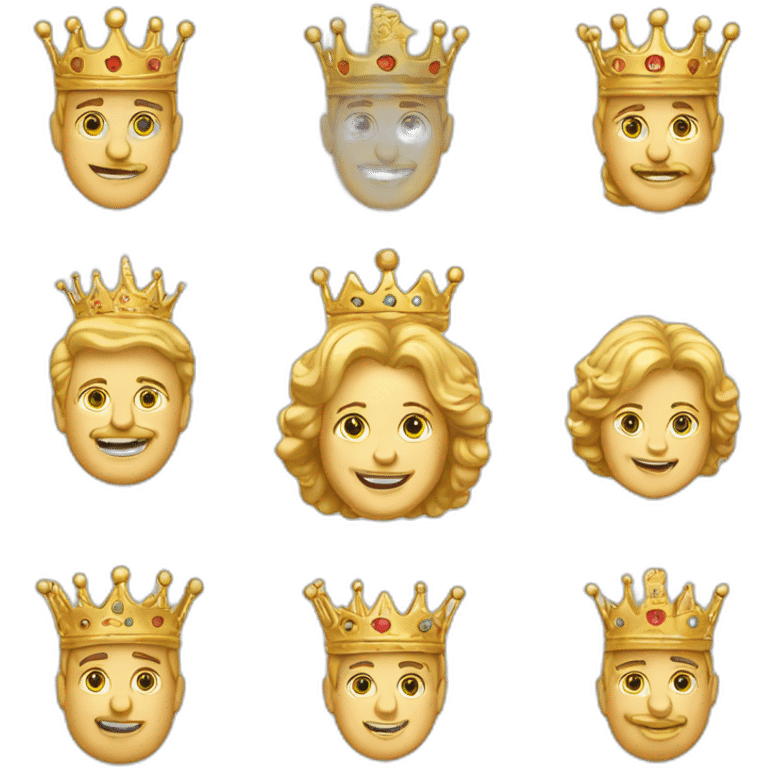 Goldene Krone mit Queen beschrifftet emoji