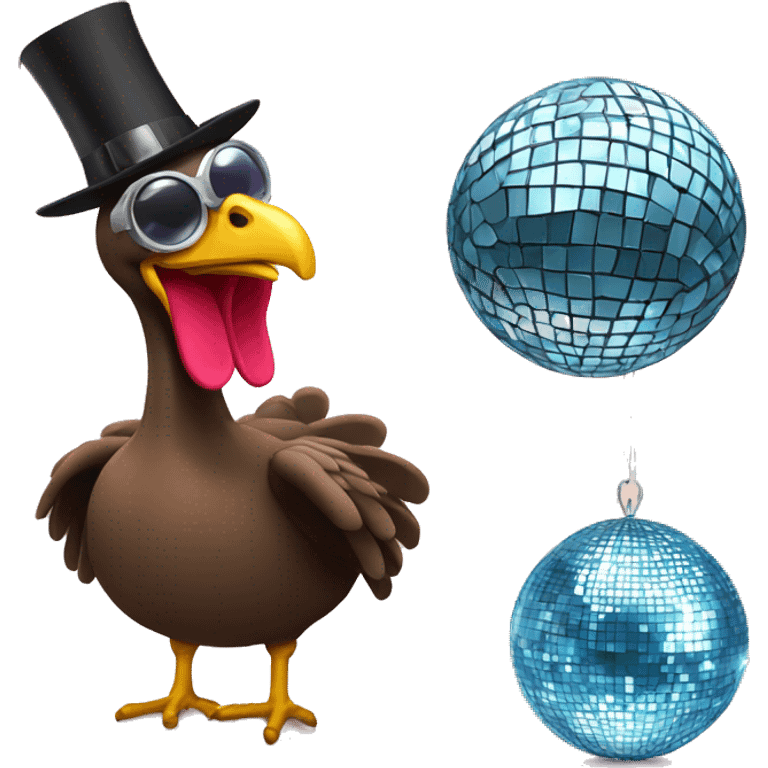 Turkey and a disco ball emoji