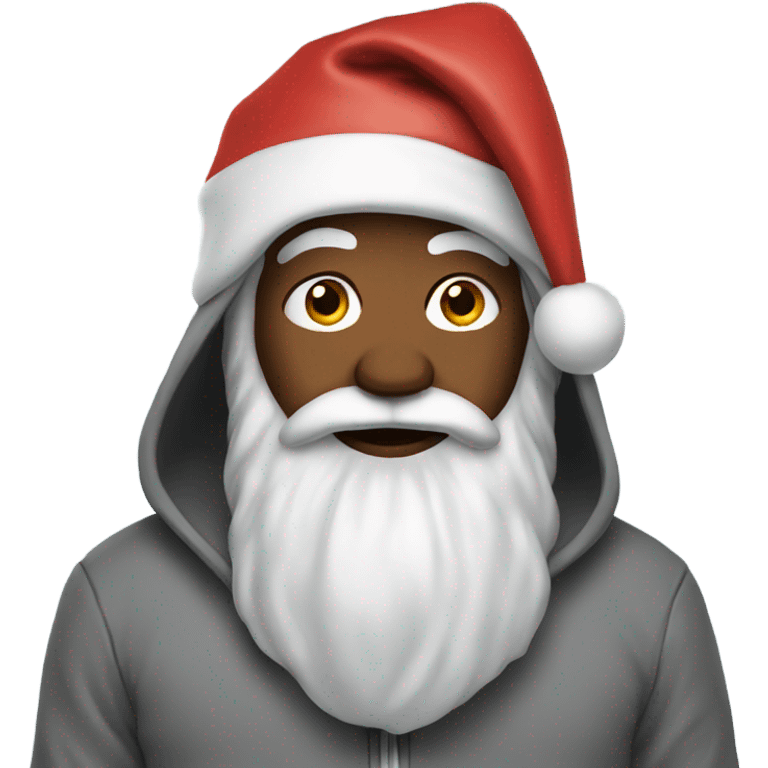 Santa wearing hoodie  emoji