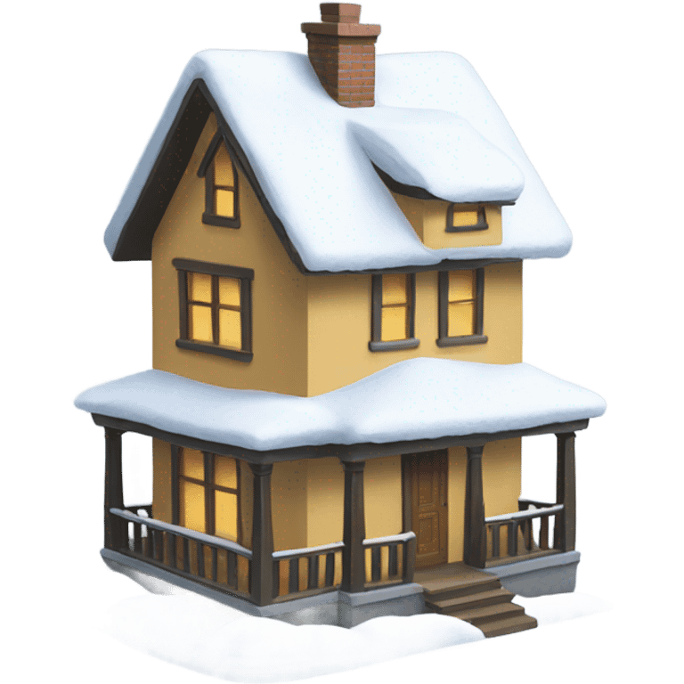 House with snow on roof emoji