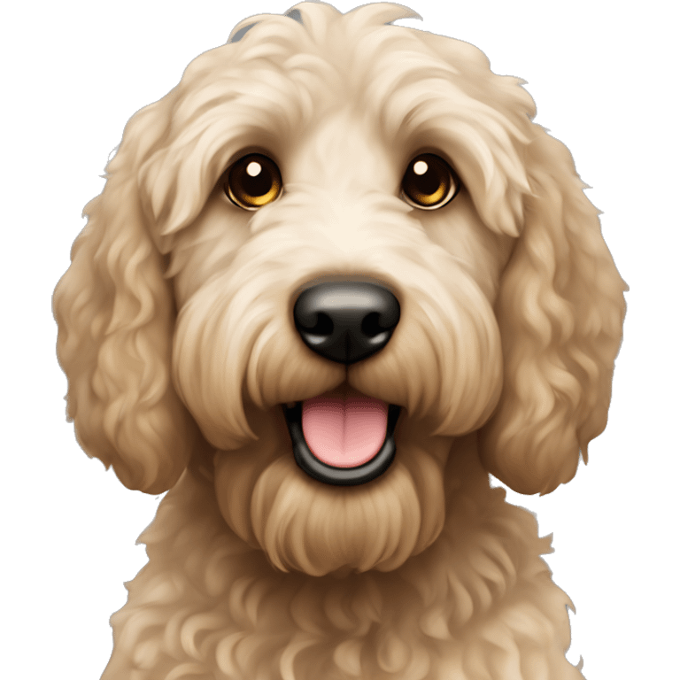 Labradoodle with dark muzzle emoji