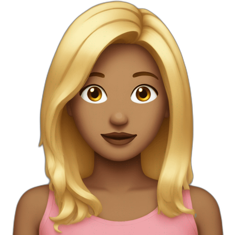 Beautiful girl with highlighted hair emoji