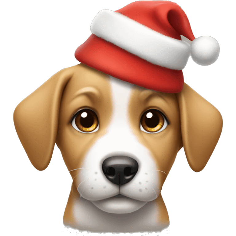 puppy with santa hat emoji