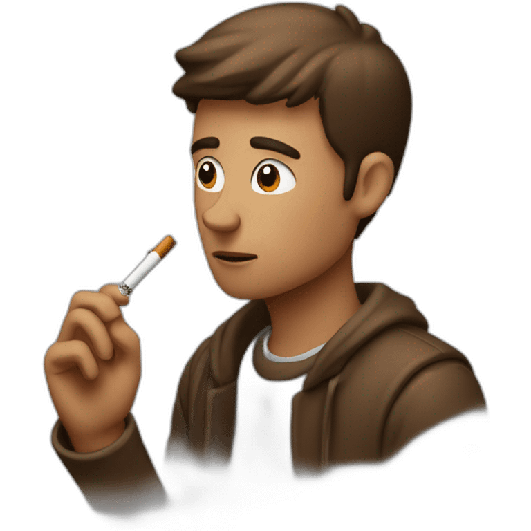 homme qui fume une cigarette marron  emoji