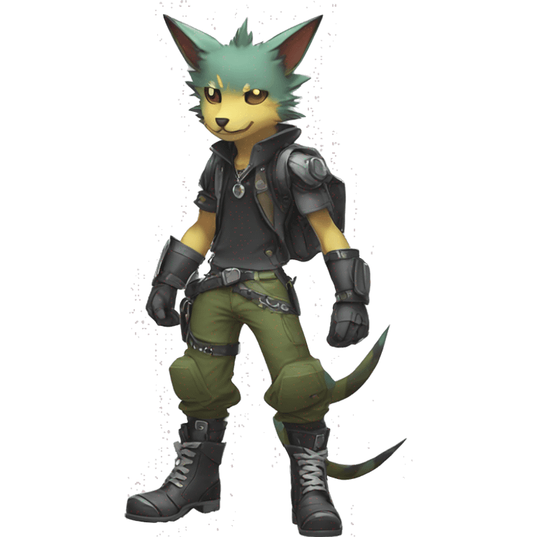 cute cool edgy sharp punk Digimon-Fakemon-animal full body emoji