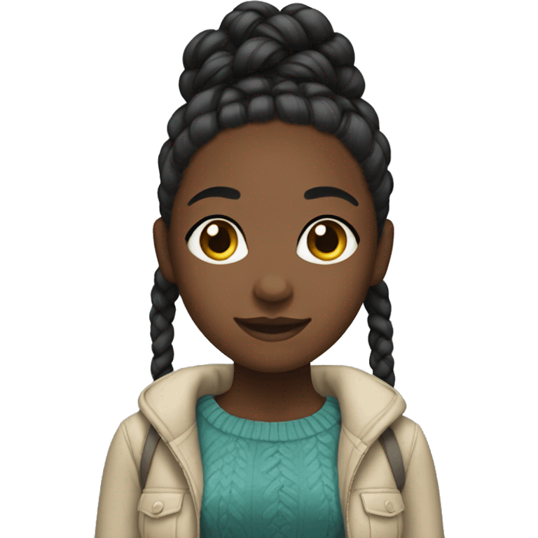 Black girl with braids  emoji